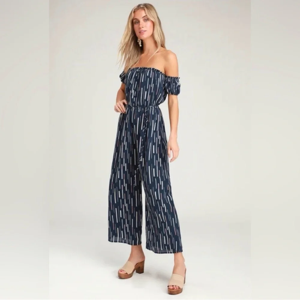 Lulus True Radiance Off-the-Shoulder Jumpsuit NWT